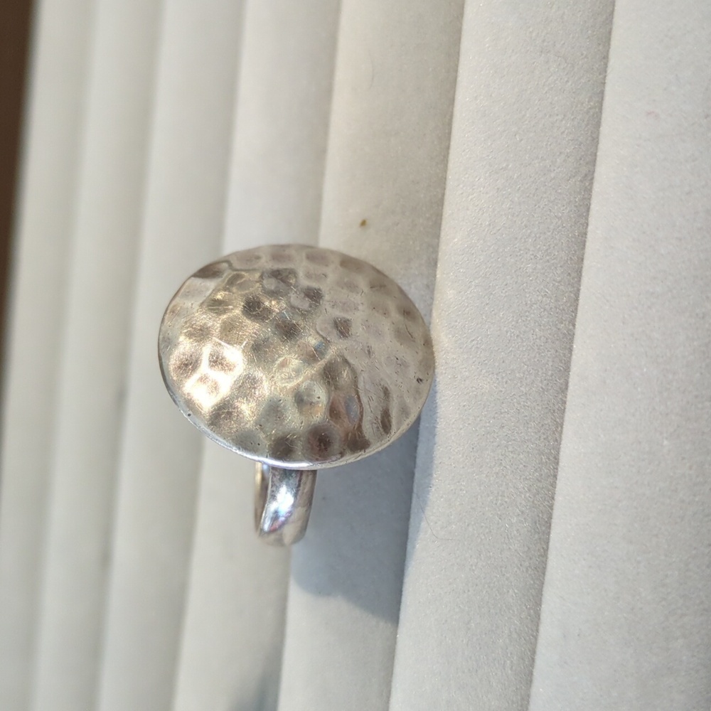 925 Silver Hammered Circle Ring